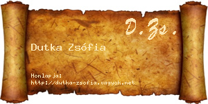 Dutka Zsófia névjegykártya