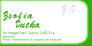 zsofia dutka business card